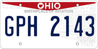 OH license plate GPH2143