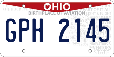 OH license plate GPH2145