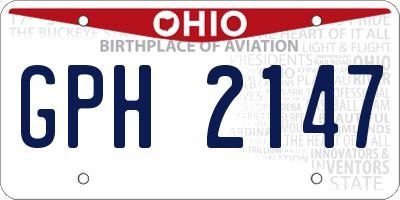 OH license plate GPH2147