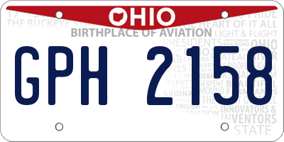OH license plate GPH2158