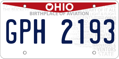 OH license plate GPH2193