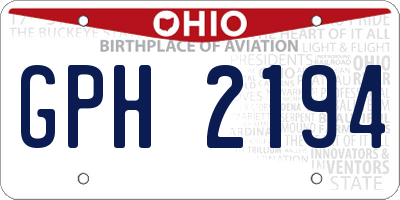 OH license plate GPH2194