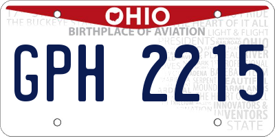 OH license plate GPH2215