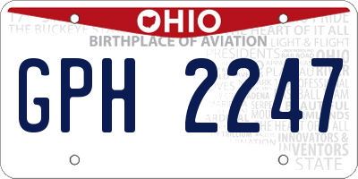 OH license plate GPH2247