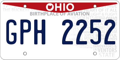 OH license plate GPH2252