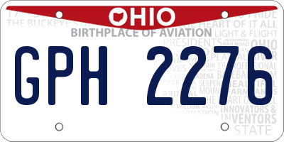 OH license plate GPH2276