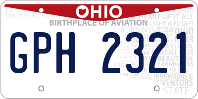 OH license plate GPH2321