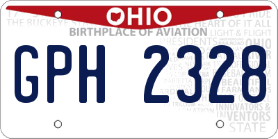 OH license plate GPH2328
