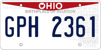 OH license plate GPH2361