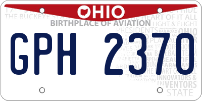 OH license plate GPH2370