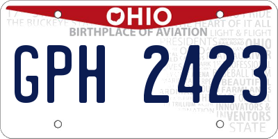 OH license plate GPH2423