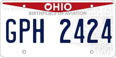 OH license plate GPH2424