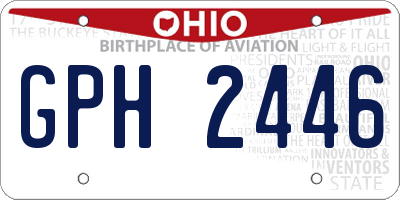 OH license plate GPH2446