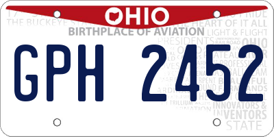 OH license plate GPH2452