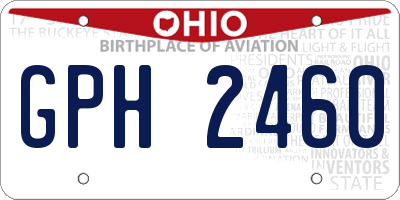 OH license plate GPH2460