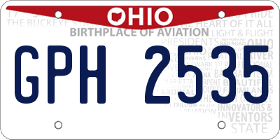 OH license plate GPH2535