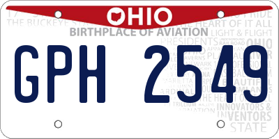 OH license plate GPH2549