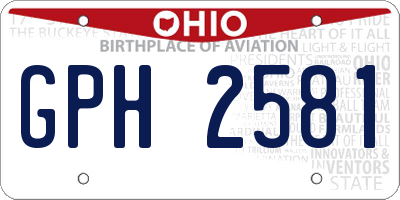 OH license plate GPH2581