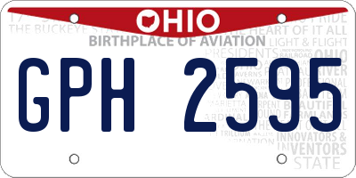 OH license plate GPH2595