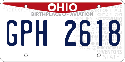 OH license plate GPH2618