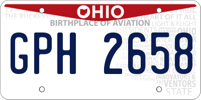 OH license plate GPH2658