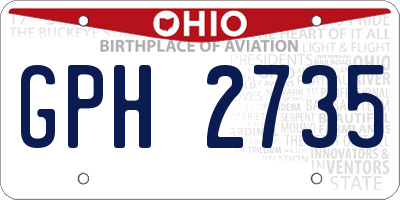 OH license plate GPH2735