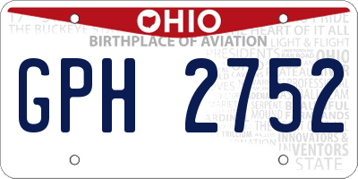 OH license plate GPH2752