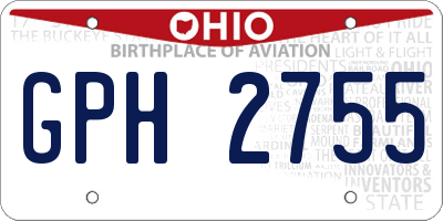 OH license plate GPH2755