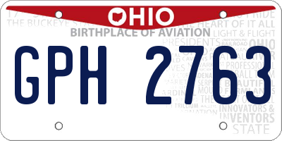 OH license plate GPH2763