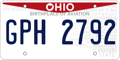 OH license plate GPH2792
