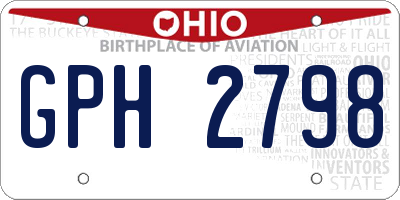 OH license plate GPH2798