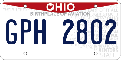 OH license plate GPH2802