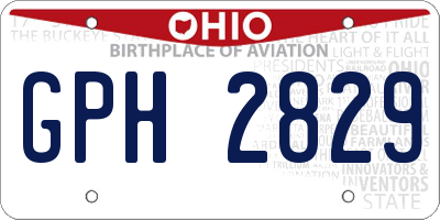 OH license plate GPH2829
