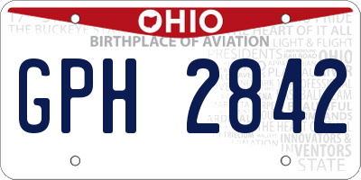 OH license plate GPH2842