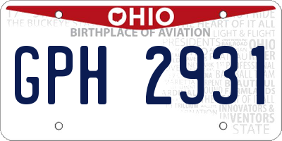 OH license plate GPH2931