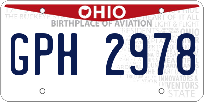 OH license plate GPH2978