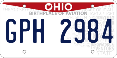 OH license plate GPH2984