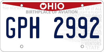 OH license plate GPH2992