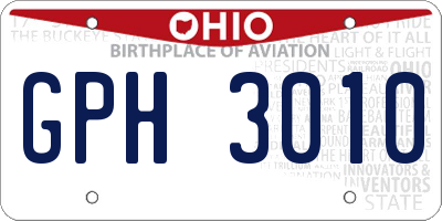 OH license plate GPH3010