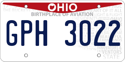 OH license plate GPH3022