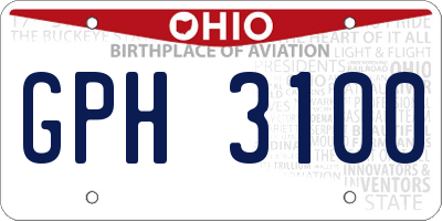 OH license plate GPH3100