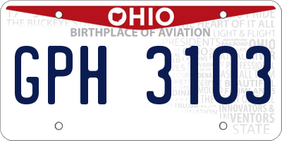 OH license plate GPH3103