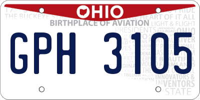 OH license plate GPH3105