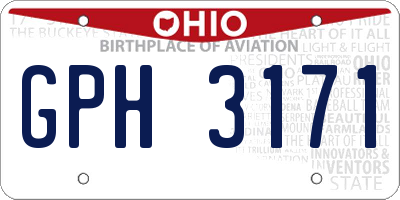 OH license plate GPH3171