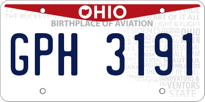 OH license plate GPH3191