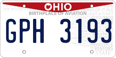 OH license plate GPH3193