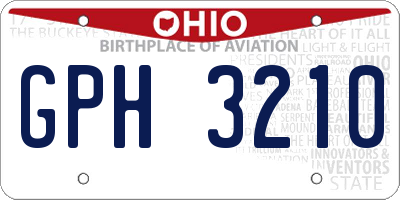OH license plate GPH3210