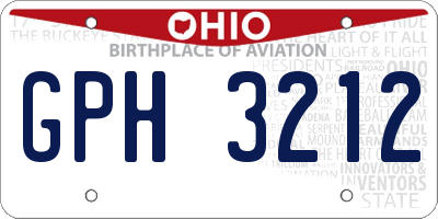 OH license plate GPH3212