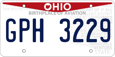 OH license plate GPH3229