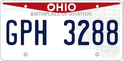 OH license plate GPH3288